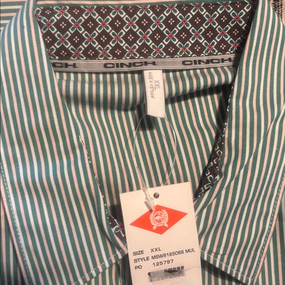 Cinch Ladies Striped Multicolor Button Down Western Shirt - Picture 4 of 4